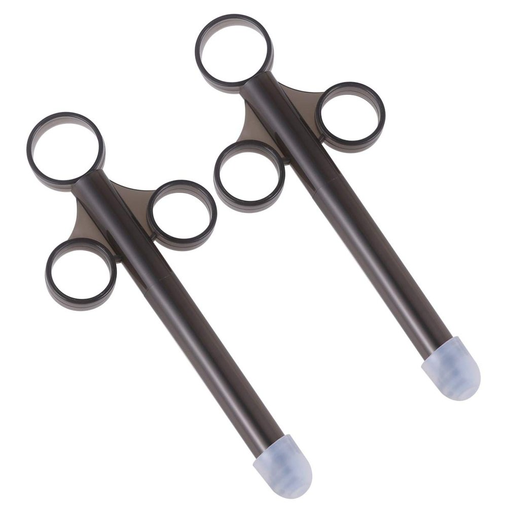 EXCEART Lube Applicator 1 Pair, Black, Silicone, 16.5 x 1.3 x 6.8cm, Unscented, Hypoallergenic, Women's Lube Applicator