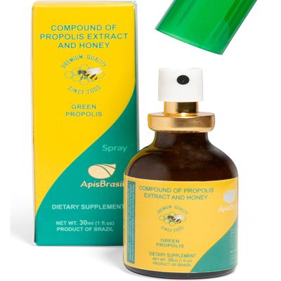 ApisBrasil - Brazil Green Bee Propolis Spray (30ml) - Natural Immune Support - Sore Throat Relief - Premium Quality - Pack of 1