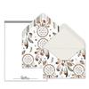 KindNotes Unique Mini Decorative Envelopes with Cardstock Papers | Set Includes 12 Linen-Textured Envelopes and 14 Blank Papers - Dream Catcher view 1