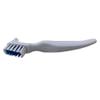 Denture Cleaner Brushes - Dual Sided Toothbrush with Ergonomic Rubber Handle for Dental Denture Care - Cleaning Brush Set 3-Pack FREE Eyeglass Pouch view 2