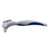 Denture Cleaner Brushes - Dual Sided Toothbrush with Ergonomic Rubber Handle for Dental Denture Care - Cleaning Brush Set 3-Pack FREE Eyeglass Pouch view 3