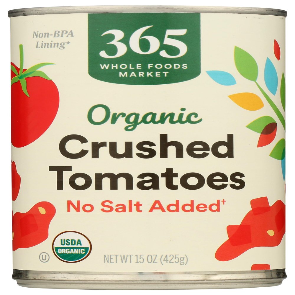 365 by Whole Foods Market, Organic Crushed Tomatoes, No Salt Added, 15 Ounce