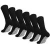 Falari Men Women Anti Slip Grip Non Skid Crew Cotton Diabetic Socks For Home Hospital (6-pairs Black, 13-15 Extra Large) view 1