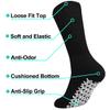 Falari Men Women Anti Slip Grip Non Skid Crew Cotton Diabetic Socks For Home Hospital (6-pairs Black, 13-15 Extra Large) view 2