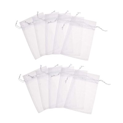120 pcs 4X5 inches Drawstring Organza Jewelry Candy Pouch Wedding Party Favor Gift Bags (White, 4x5)