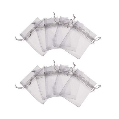 120 pcs 4X5 inches Drawstring Organza Jewelry Candy Pouch Wedding Party Favor Gift Bags (Gray, 3x4)