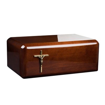 Adult Cremation Urn for Ashes Unique Memorial Funeral urn for Human Ashes Cremation Casket URN WU52B (Brown/Cross)