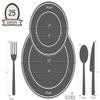OCCASIONS 125pcs set (25 Guests)-Wedding Plastic Plates & cutlery -Disposable heavyweight Dinnerware 11'', 7'' + Silver Silverware (Chateau in Light Gray) view 4