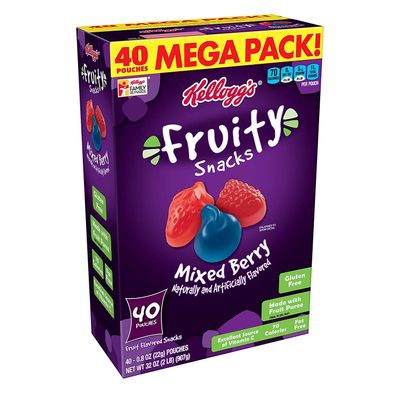 Fruity Snacks, Mixed Berry, Gluten Free, Fat Free, 32 oz (160 Pouches)