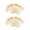 120 pcs 4X5 inches Drawstring Organza Jewelry Candy Pouch Wedding Party Favor Gift Bags (Gold, 4x5) view 1