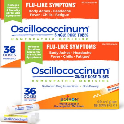 Boiron Oscillococcinum 72 Doses Homeopathic Medicine for Flu-Like Symptoms (2 Packs of 36)