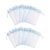 120 pcs 4X5 inches Drawstring Organza Jewelry Candy Pouch Wedding Party Favor Gift Bags (Blue, 4x5) view 1