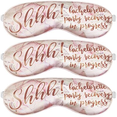 Bridal Party Gifts Sleep Mask - Set of 3 - Shhh! Bachelorette Party Recovery in Progress - Bachelorette Favor for Survival Kit (Set of 3 Shhhh Sleep Mask)
