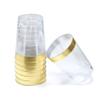 " OCCASIONS " 175pcs set (25 Guests)-Heavyweight Wedding Party Disposable Plastic Plate Set -25 x 10.5'' + 25 x 6.25'' + Gold Silverware + Cups + Napkins (Plain Ivory) view 4