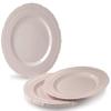 " OCCASIONS " 560pcs set (80 Guests)-Heavyweight Wedding Party Disposable Plastic Plate Set-80 x 11'' + 80 x 7'' + Gold Silverware + Cups + Napkins (Chateau in Blush/Dusty Rose Pink) view 2