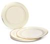 " OCCASIONS " 280pcs set (40 Guests)-Heavyweight Wedding Party Disposable Plastic Plate Set-40 x 10.5'' + 40 x 6.25'' + Gold Silverware + Cups + Napkins (Ivory & Gold Rim) view 2