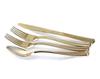 " OCCASIONS " 280pcs set (40 Guests)-Heavyweight Wedding Party Disposable Plastic Plate Set-40 x 10.5'' + 40 x 6.25'' + Gold Silverware + Cups + Napkins (Ivory & Gold Rim) view 3