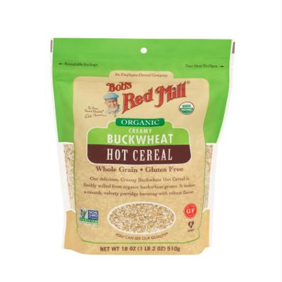 Bob's Red Mill Organic Gluten Free Creamy Buckwheat Hot Cereal, 18oz (Pack of 1) - Non GMO, Whole Grain, Vegan, Kosher
