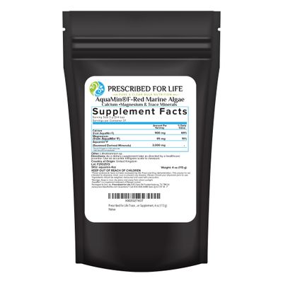Prescribed for Life Aquamin Powder, Red Marine Algae Supplements, Rich in Plant Based Calcium & Magnesium, 72 Trace Minerals, Non GMO (113g)