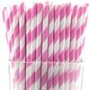 Pack of 150 Baby Pink Swirls Biodegradable 4-Ply Paper Drinking Straws (Compostable, Non-toxic, BPA-free)