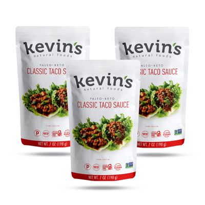 Kevin's Natural Foods Classic Taco Sauce - Keto and Paleo Simmer Stir-Fry Sauce, Gluten Free, No Preservatives, Non-GMO - 3 Pack (Classic Taco)