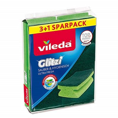 Vileda Cleaning Sponge, Foam, Green, Normal