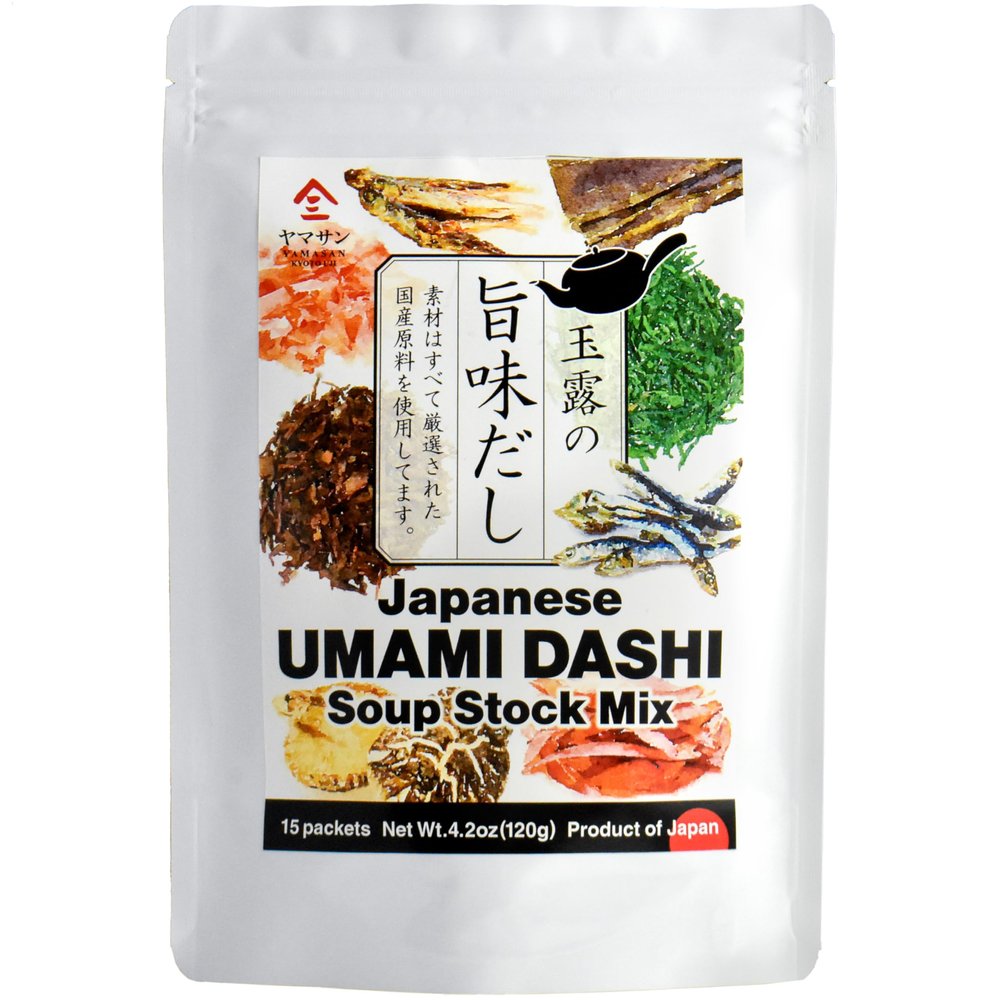 Chaganju Dashi Stock, Dashi Packet  Ramen Broth, Miso Soup, Udon, Shabu Shabu & Hot Pot Soup Base  Rich Umami Flavor, 8 Carefully Selected Ingredients  Authentic Japanese Umami Dashi, Made in Japan, 8g  15pacs