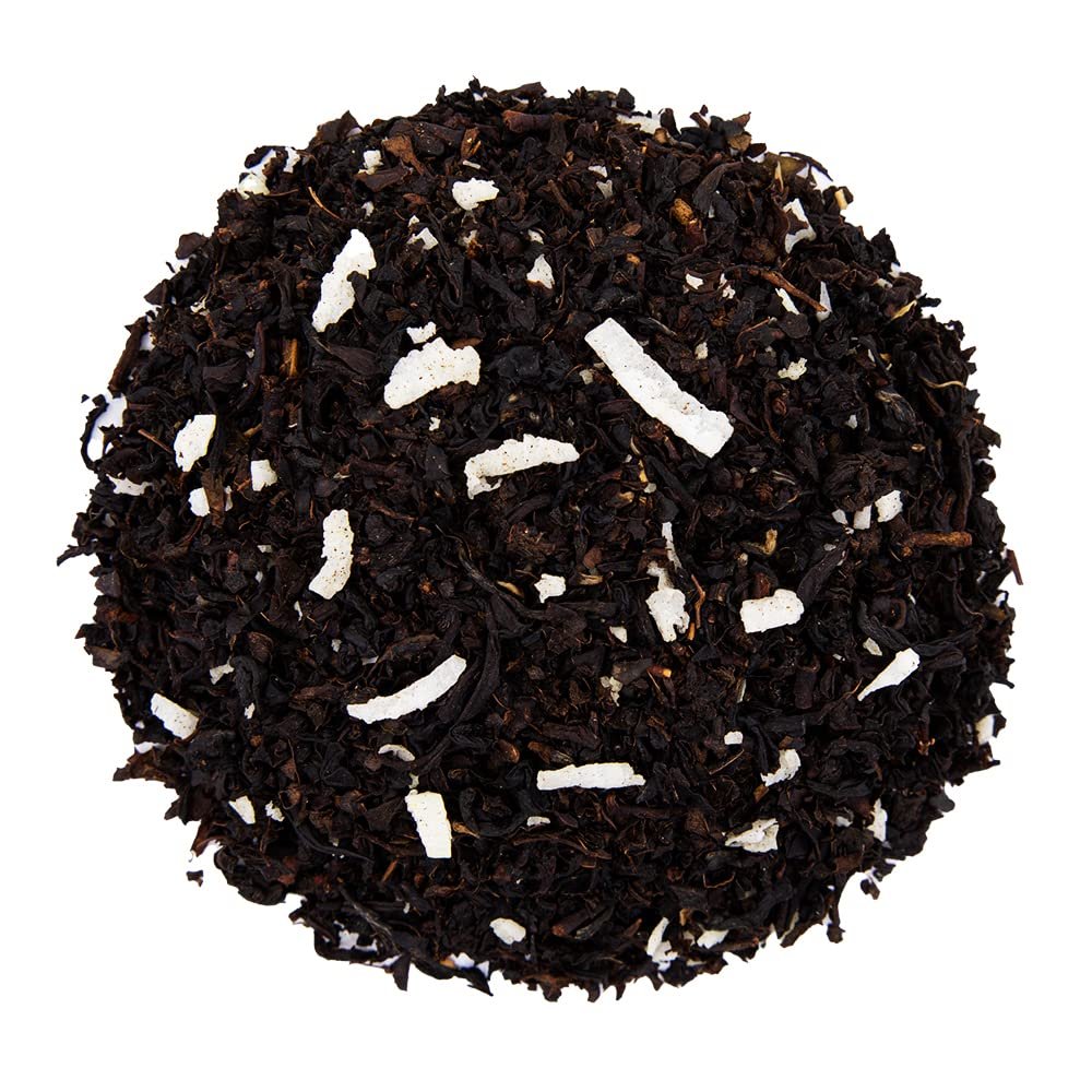 The Whistling Kettle Coconut Tea - Naturally Caffeinated Flavored Black Tea with Creamy Coconut- 4oz (68 servings)
