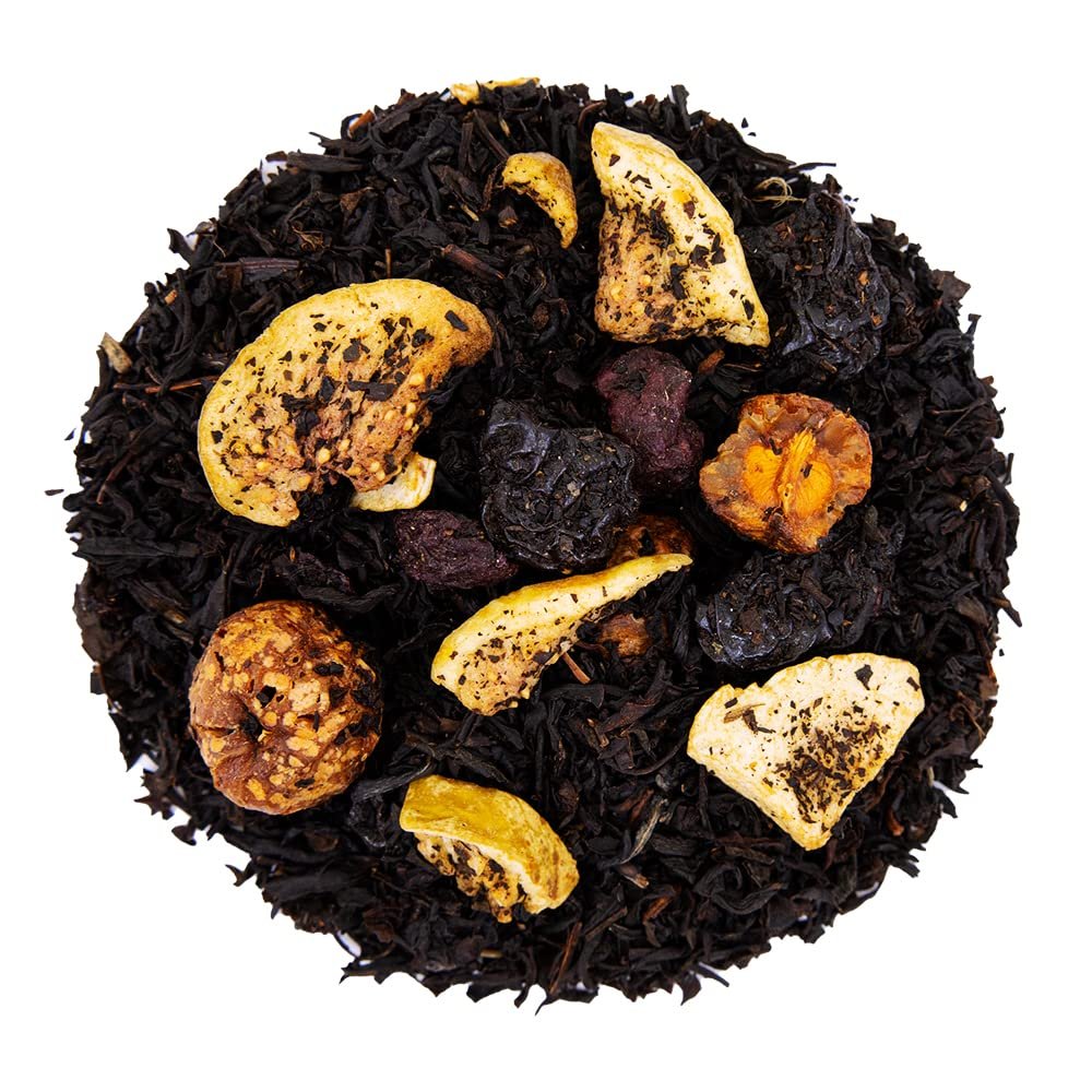 The Whistling Kettle Cherry Fig Tea- Naturally Caffeinated Flavored Black Tea Blend of Cherry and Fig- 4oz (72 servings)