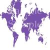 1/4 Sheet - Purple World Map Birthday - D24543 - 2D Edible Cake Cupcake Party Topper view 1