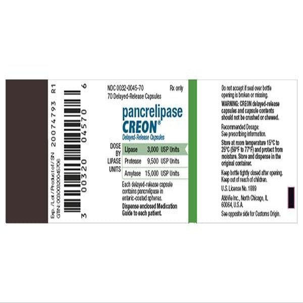 Creon (Brand for Amylase / Lipase / Protease, Delayed Release Oral Capsule)