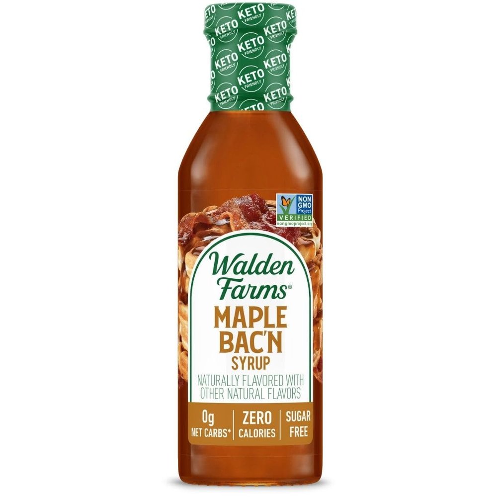 Walden Farms Maple Bacon Syrup Perfect for Pancakes, Waffles, Desserts Zero Calorie, Sugar-Free, Low Carb, Keto-Friendly, Gluten-Free, Vegan 12 oz Bottle