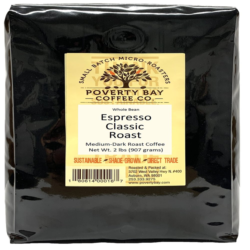 Espresso Classic 2lb-5lb Roasted Whole Bean Espresso Coffee (5lb Bag)