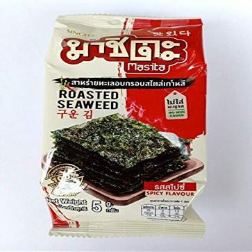 Masita, Roasted Seaweed, Spicy Flavour, 5 g. [Pack of 6 pieces]