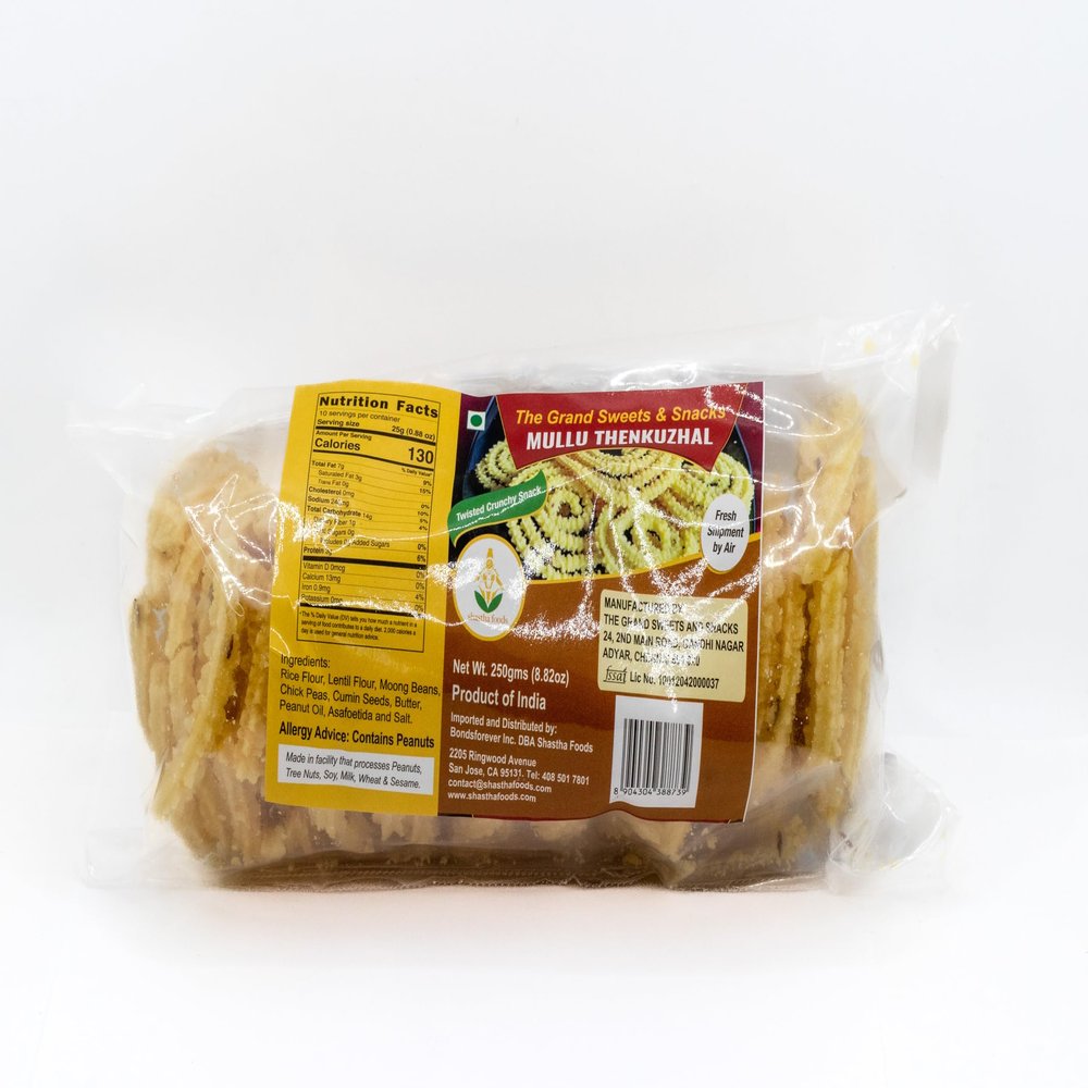 Grand Sweets and Snacks (GSS) Mullu Thenkuzhal (Pack of 5) Each Pkt 250 Gms (B-M)