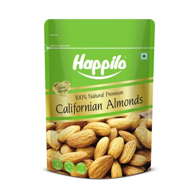 Happilo 100% Natural Premium Californian Almonds Value Pack Pouch, 500 g