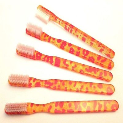 15-PACK New Orange Leopard Vintage Toothbrushes By Alan Stuart of New York