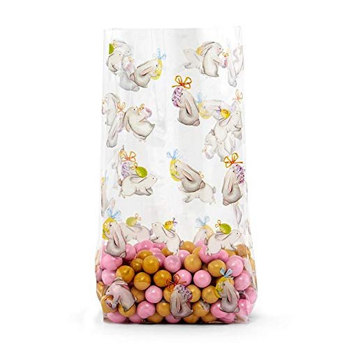 100ea - 5 X 3 X 11-1/2 Bunnies & Eggs Cello Bags - 1.2 mil Thick