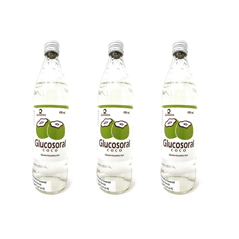 Quifarma Glucosora Coconut Artificially Flavored Re-hydration Drink (3 Pack, Total of 1,350ml)