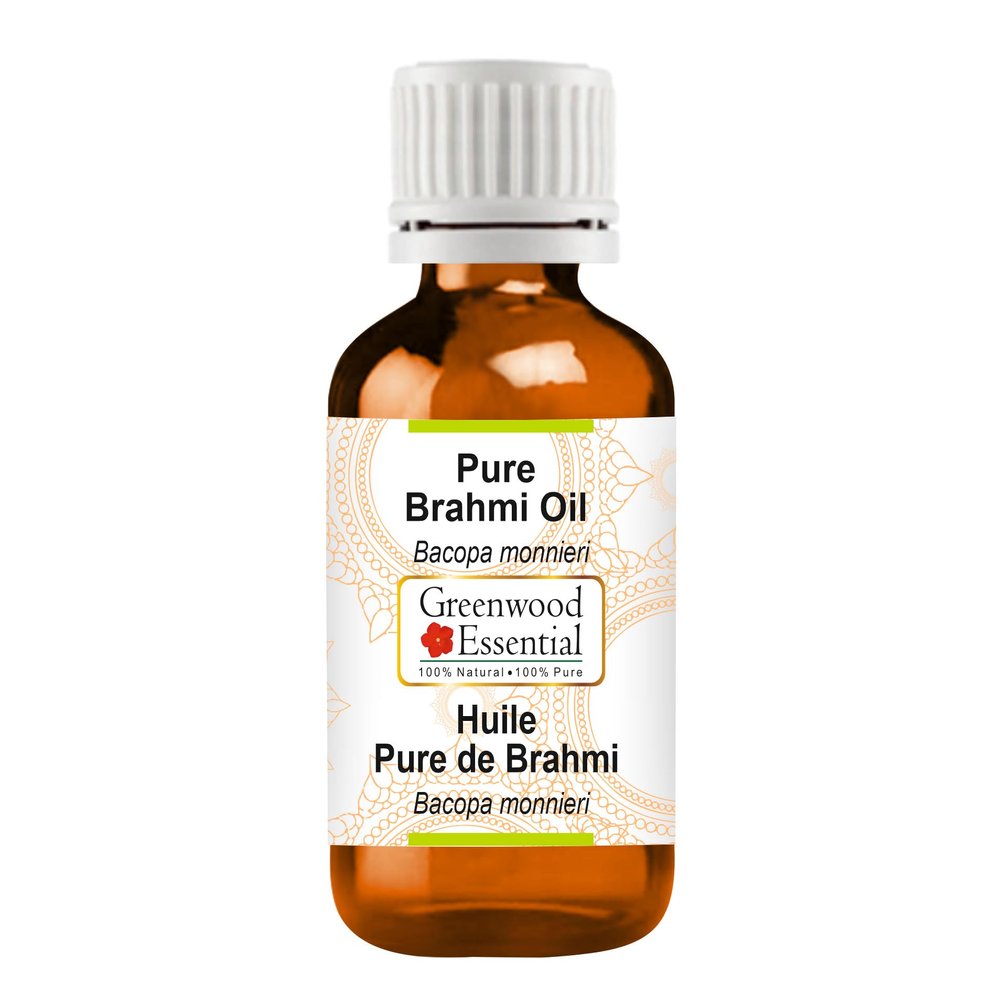 Greenwood Essential Brahmi Oil (Bacopa monnieri) | Infused | Pure | Non-Sticky | Lightweight | For Hair Care Routines | Men & Women | Traditional Use | Natural | 50ml (1.69 oz)