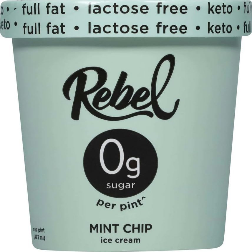Rebel Ice Cream - Low Carb, Keto - Mint Chip (8 Count)