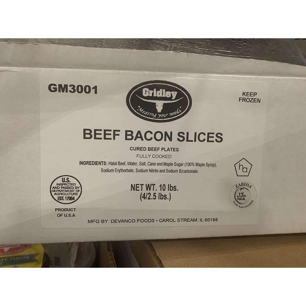 Devanco Foods Sliced Halal Beef Bacon, 2.5 Pound -- 4 per case.