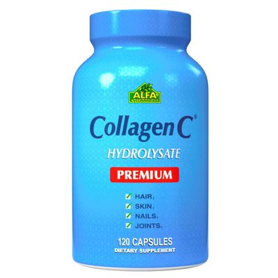 ALFA VITAMINS CollagenC Hydrolysate Premium Dietary Supplement with Vitamin C, Supports Skin, Hair, Nails & Bone Health, Enhances Collagen Production, Collagen Peptides for Rejuvenation,120 Capsules