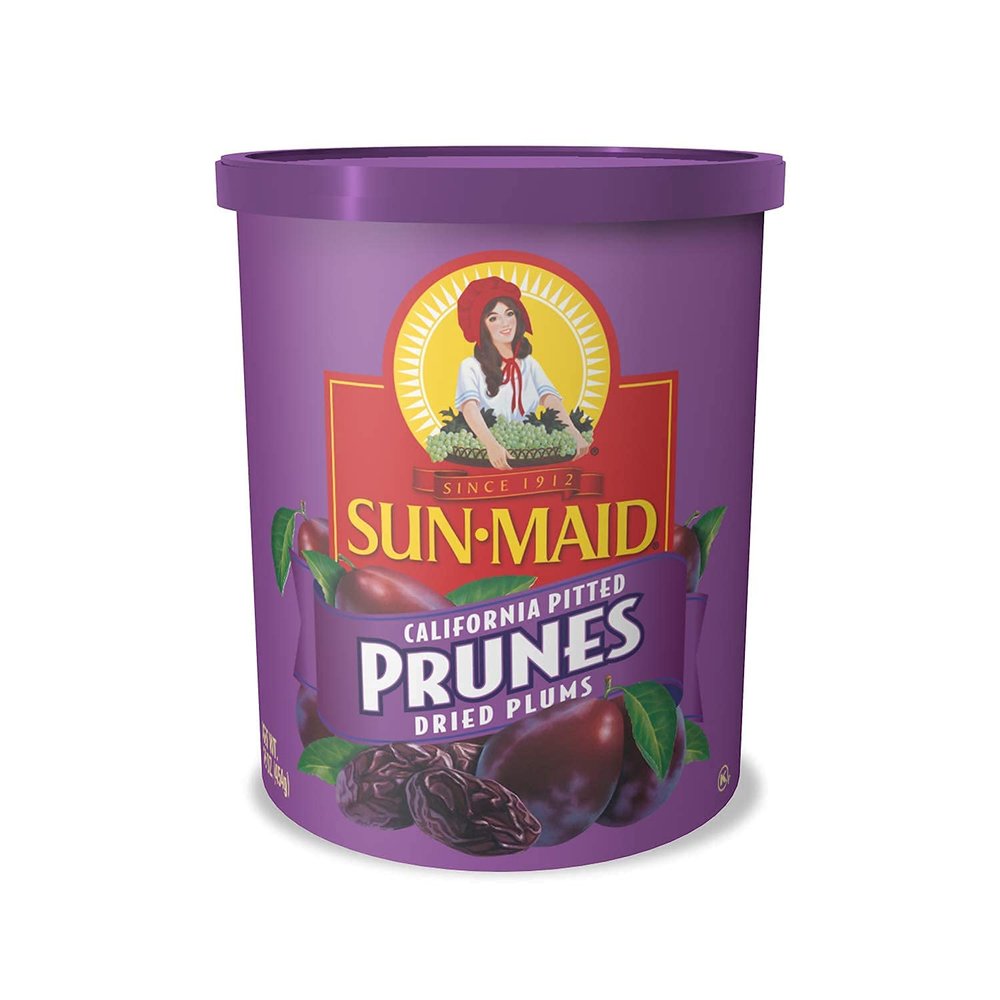 Sun-Maid California Sun-Dried Whole Pitted Prunes - 16 oz Canister - Dried Plums - Dried Fruit Snack for Lunches, Snacks, and Natural Sweeteners