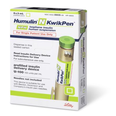 Eli Lilly HUMULIN N KWIKPEN 100 UNITS/ML PEN INJECTOR (Pre-Filled Pen, 3 Milliliter)