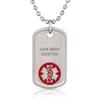 American Medical ID  Personalized Medical ID Alert Dog Tag with Red Medical Symbol. 27" Necklace Chain. Free Engraving for Medical Conditions, Allergies, Emergency Contacts for Prompt Medical Care view 1