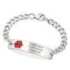 American Medical ID  Sterling Silver Classic Red Medical Alert ID Bracelet  Unisex for Women and Men, Red Emblem on Alert Bracelet. (5.5"  6.5" wrist) view 1