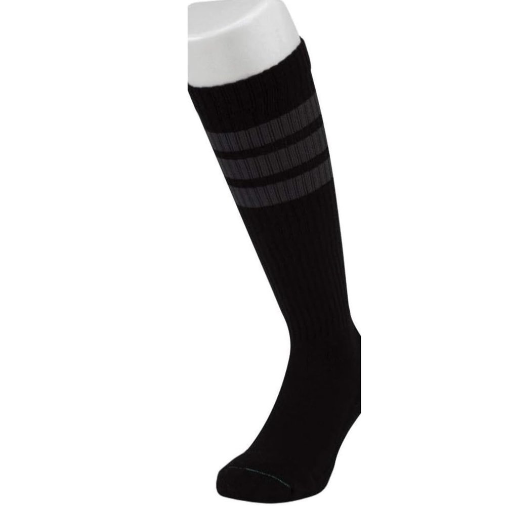 Juzo Power Comfort Knee High Compression Sock, 15-20 mmHg Circulation Therapy for Men & Women, Comfortable Moisture Control, Therapeutic Relief, Easy to Wear,Retro Black,Large