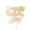 Atelier Elegance ANY NAME Happy Birthday Cake Topper, Lucky Birthday Cake Topper, Clover Leaf view 1