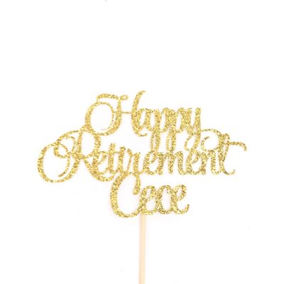 Atelier Elegance ANY NAME Happy Retirement Cake Topper, Retirement Cake Topper